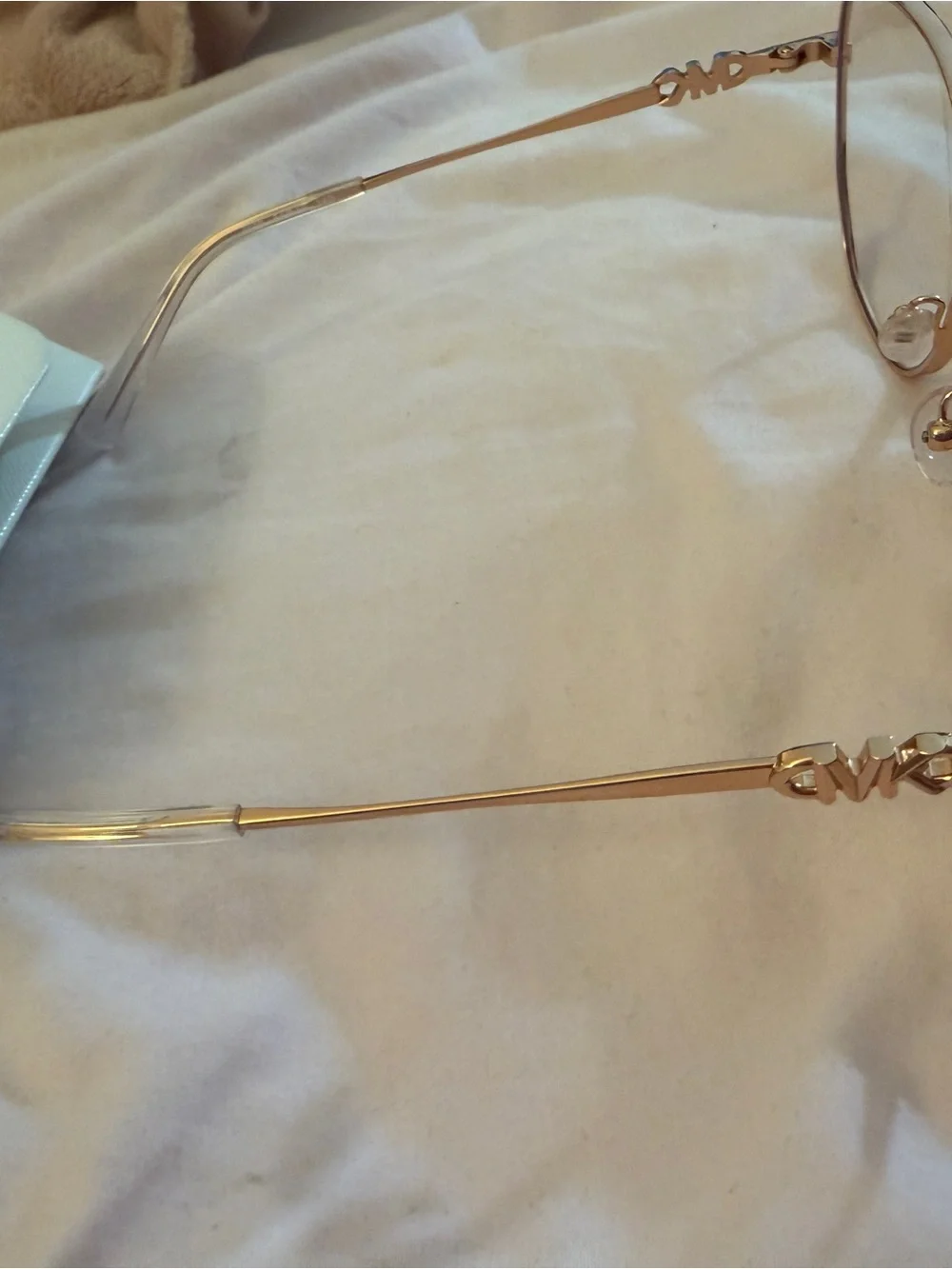 Michael Kors Rose Gold Wireframe Glasses with Clear Temples